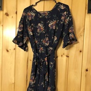 Floral dress with navy background